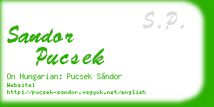 sandor pucsek business card