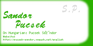 sandor pucsek business card